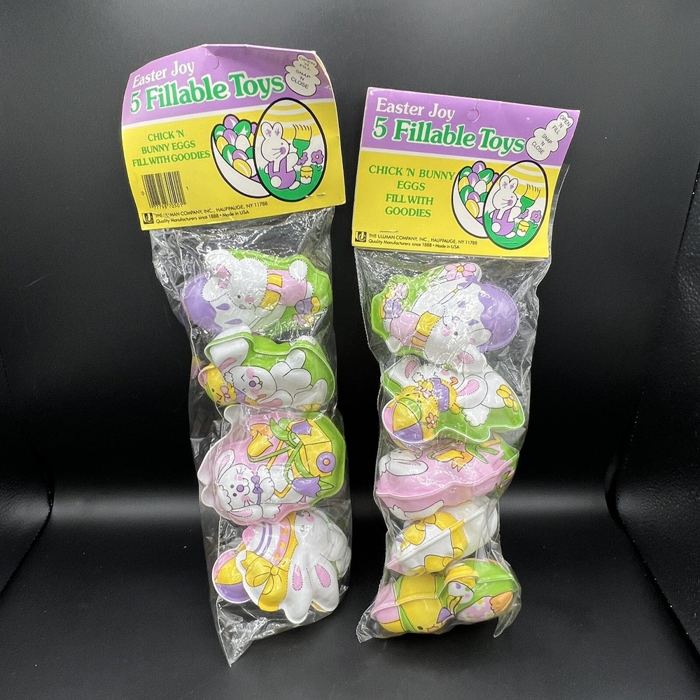 Easter Joy 5 Fillable Toys Chick n' Bunny Eggs Snap Together‎ - 2 Packages